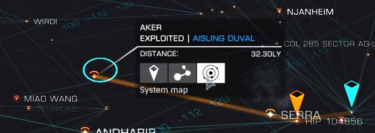 Clicking on system map