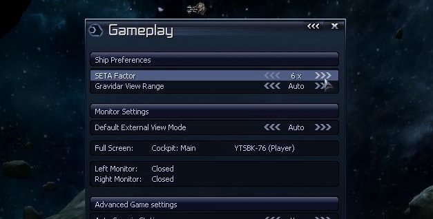 Gameplay menu