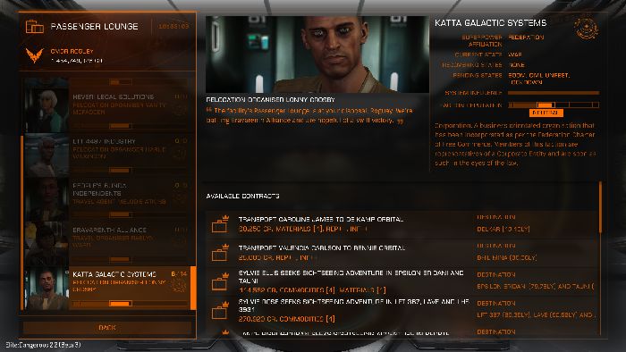 Available passenger missions.
