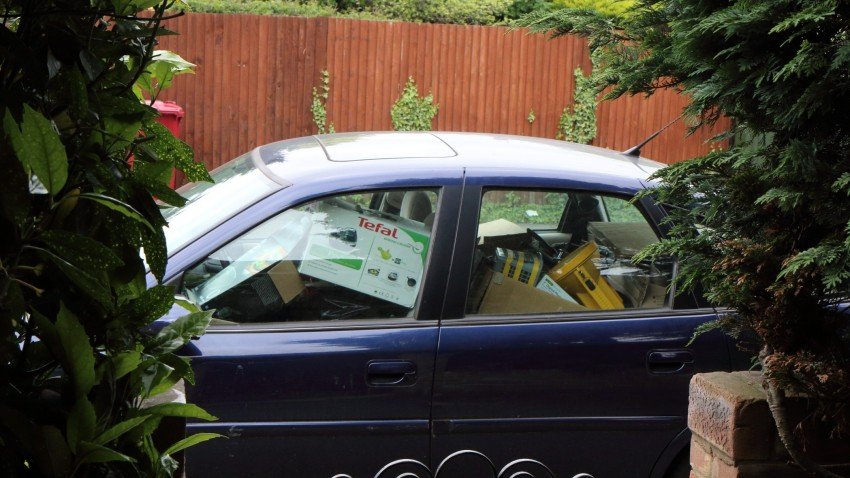 Dad's car filled with junk