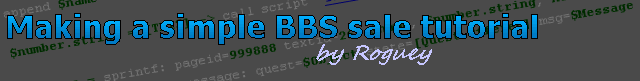 Making a simple BBS sale tutorial.