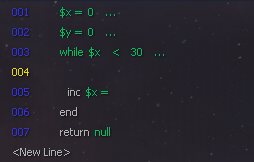 Our while loop with an inserted blank line